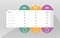 Modern pricing comparison table with check mark and abstract shape for web interface