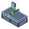 Modern production line icon isometric vector. Glass factory