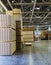 Modern production and storage room with lumber produced and ready for shipment.