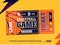 Modern professional design of basketball tickets in orange theme