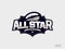 Modern professional emblem-logo with the image of a American Fooltaball ball. All Star