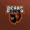 Modern professional grizzly bear logo for a sport team