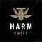 Modern professional logo H harm knife in gold and black theme