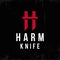 Modern professional logo H harm knife in red and black theme