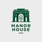 Modern professional logo manor house in green theme. eco logo house