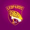 Modern professional logo for sport team. Leopard mascot. Leopards, vector symbol on a dark background.