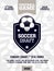 Modern professional sports flyer design with soccer league in white theme