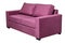 modern purple fabric sofa isolated on white, side view. contemporary couch