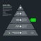 Modern pyramid chart template with five levels in flat style on dark gray background