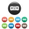 Modern radio icons set color