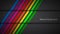 Modern rainbow colored lines on black background