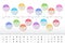 Modern rainbow timeline with circle milestones wit