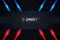 Modern Realistic Glow Metallic E-Sports Gaming Style Background Red and Blue