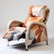 Modern Recliner Armchair With Floral Pattern In Vibrant Colors