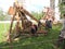 Modern reconstruction of Trebuchet on historical festival in Old Simonovo