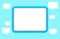 Modern rectangle frame on light blue and speech bubble white for banner background, banner frame rectangle shape for message, blue