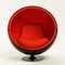 Modern red ball chair isolated on white background