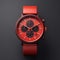 Modern Red Chronograph Watch: Photorealistic Rendering With Craftcore Design