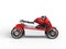 Modern red electric quad bike