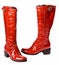 Modern red female boots