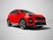 Modern red new car crossover for trips isolated front view 3d re