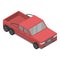 Modern red pickup icon, isometric style