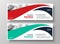 Modern red and turquoise business banners set