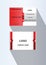 Modern Red white and grey business card template - Vector business card