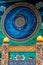 Modern religious art on the wall inside Punakha Dzong, Bhutan