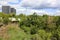 Modern residential buildings in a distance