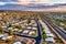 Modern residential neighborhood Green Valley in Arizona. Aerial view.