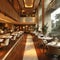 A modern restaurant interior exuding sophistication, inviting guests to savor exquisite dining