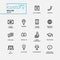 Modern resume simple thin line design icons, pictograms set