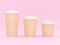 Modern Reusable Cup 3D Rendering Pink Background