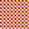 Modern rhombus and square shapes seamless pattern of purple, violet and yellow colors