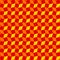 Modern rhombus and square shapes seamless pattern of red, orange and yellow colors