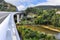 Modern road bridge over river Brazo Mayor in San Vicente de la B