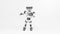 Modern robot dancing Rumba. The robot moves very naturally on a white background.