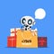 Modern Robot Holding Shopping Bag With Cyber Monday Text Online Holiday Modern Technology Sale Banner Design