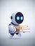 modern robot student holding books online education machine learning knowledge artificial intelligence concept