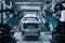 Modern robotics assembling a car in an automated factory with precision and efficiency
