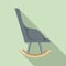 Modern rocking chair icon, flat style