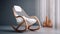 Modern Rocking Chair And Vases: Innovative 3d Rendering With Pristine Geometry