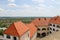 Modern roofs of Palanok Castle, Mukachevo, Ukraine