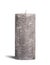 Modern rough gray candle on white isolated background