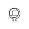 Modern round armchair line icon