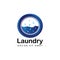 modern round laundry logo template design in isolated background