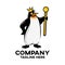 Modern royal penguin mascot logo