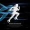 Modern running sports background glow lights and flash vector