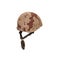 Modern safety helmet in a camouflage case isolate on a white back. British Armed Forces helmet